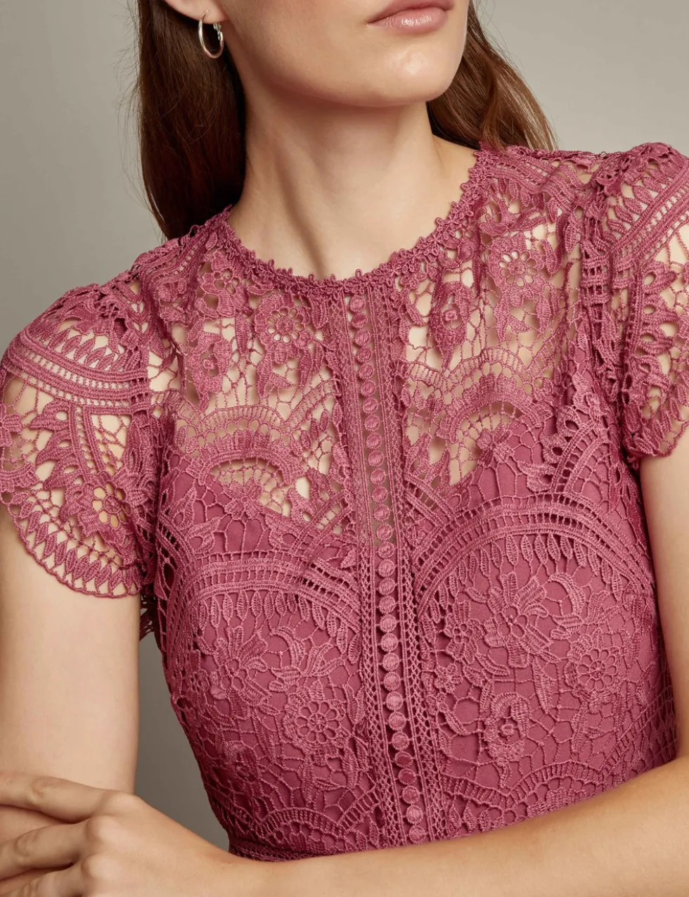 Lace Round Neck Maxi Dress