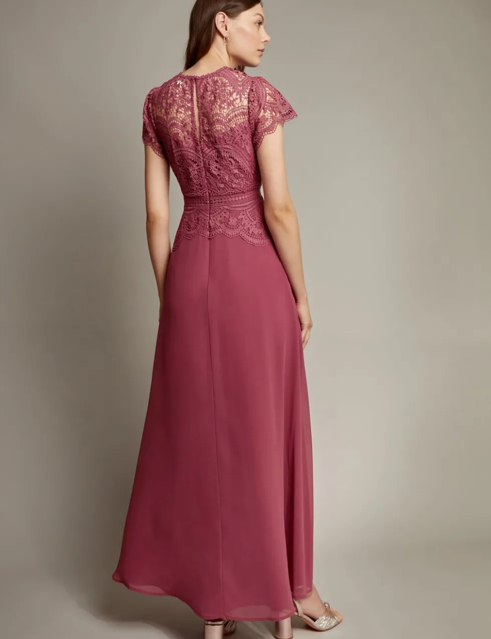 Lace Round Neck Maxi Dress