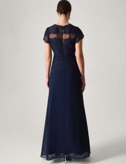 Lace Scoop Neck Maxi Skater Dress