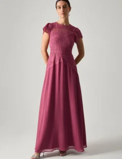 Lace Scoop Neck Maxi Skater Dress