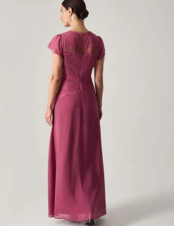 Lace Scoop Neck Maxi Skater Dress