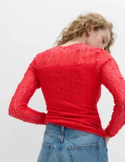 Lace Tie Neck Top