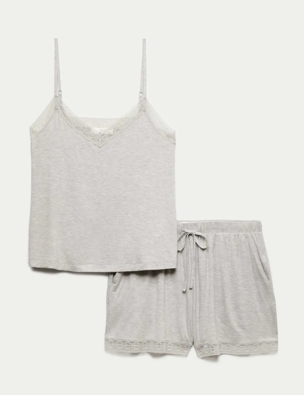 Lace Trim Cami Shortie Set
