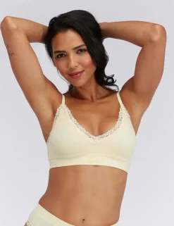 Lace Trim Seamless Plunge Bralette