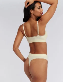 Lace Trim Seamless Plunge Bralette