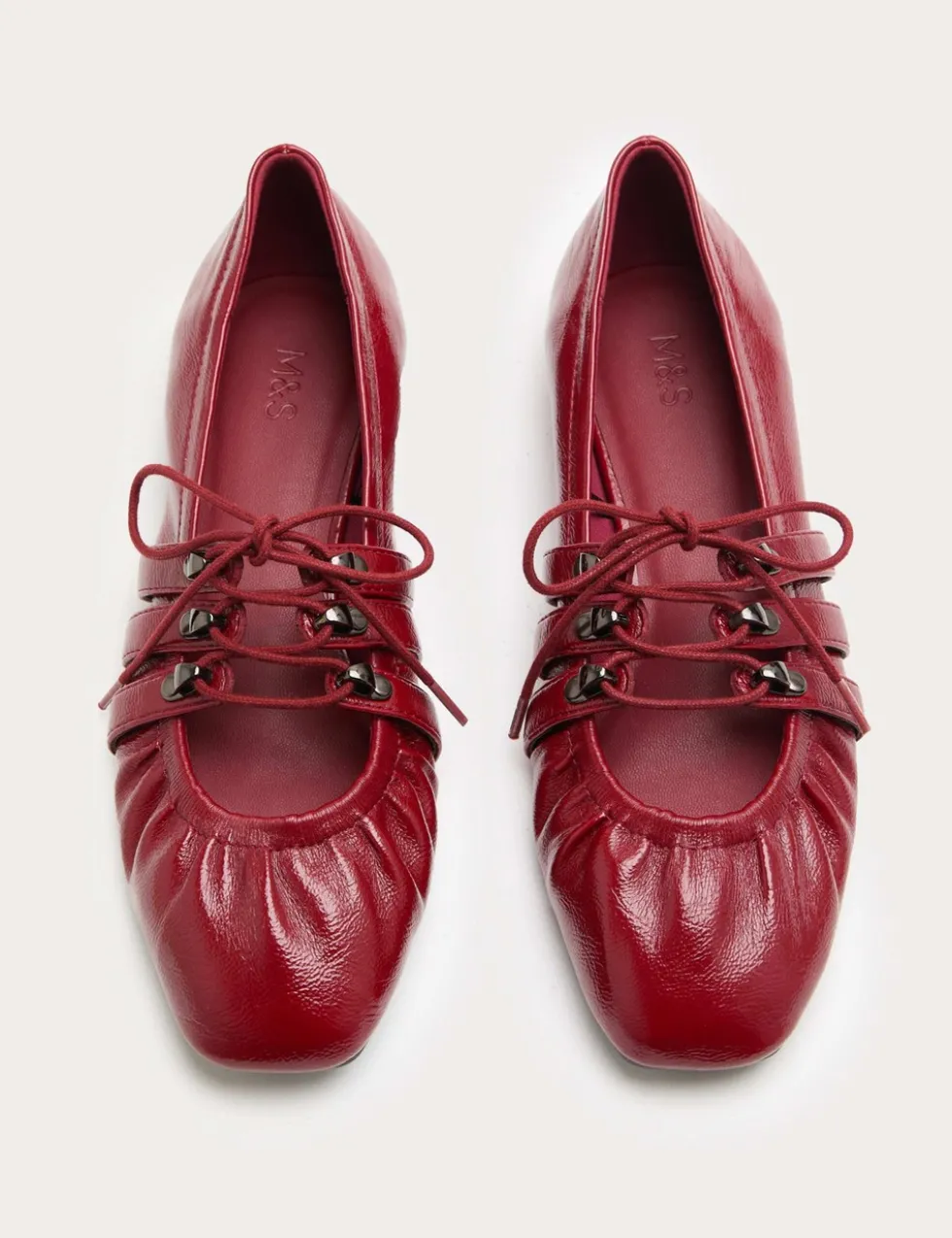 Lace Up Flat Ballet Pumps