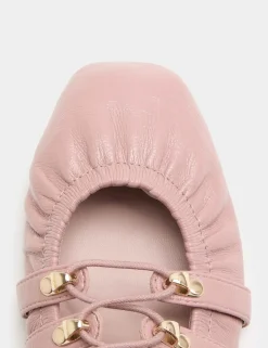 Lace Up Flat Ballet Pumps