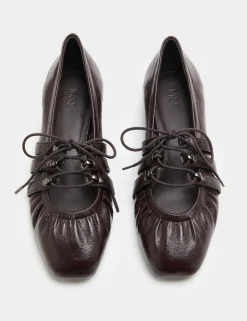 Lace Up Flat Ballet Pumps