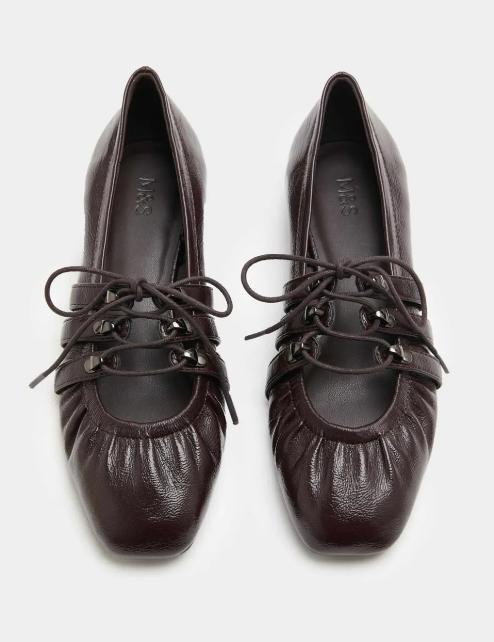Lace Up Flat Ballet Pumps