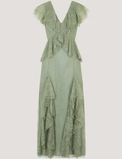Lace V-Neck Midaxi Tea Dress