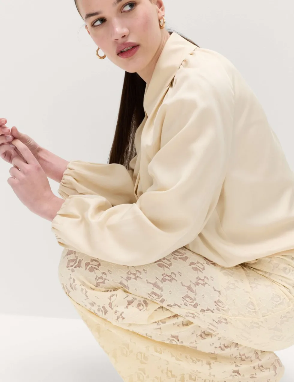 Lace Wide Leg Trousers