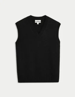 Lambswool Blend V-Neck Knitted Vest