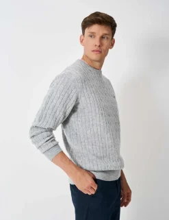 Lambswool Rich Cable Crew Neck Jumper