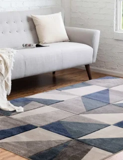 Large Carved Triangles Rug