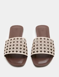 Laser Cut Flat Mule Sandals