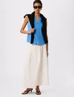 Laura Pure Linen Button Through Tank Top
