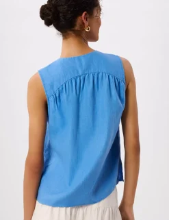 Laura Pure Linen Button Through Tank Top