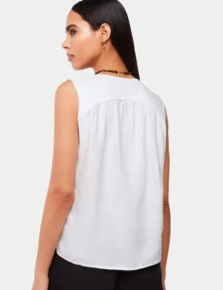 Laura Pure Linen Button Through Tank Top