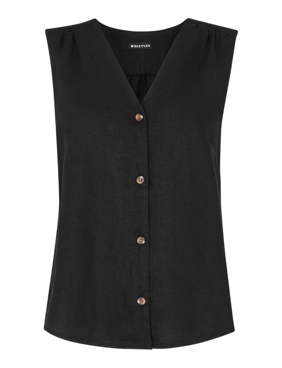 Laura Pure Linen Button Through Tank Top