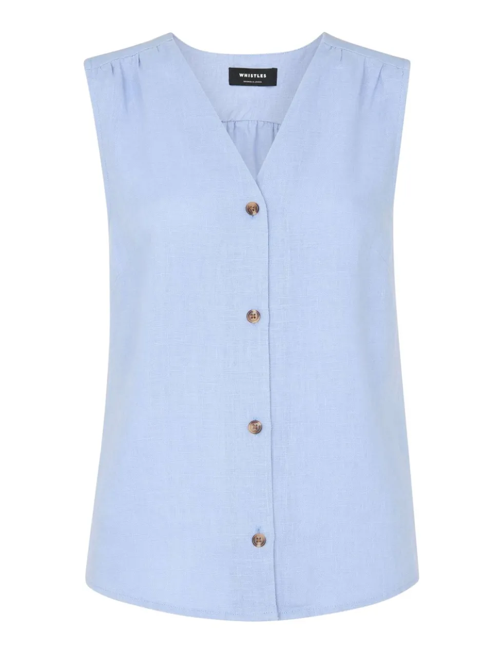 Laura Pure Linen Button Through Tank Top