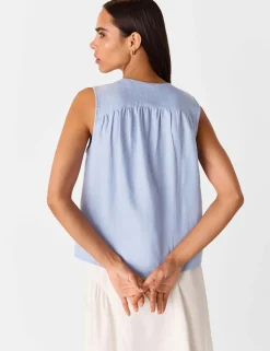 Laura Pure Linen Button Through Tank Top