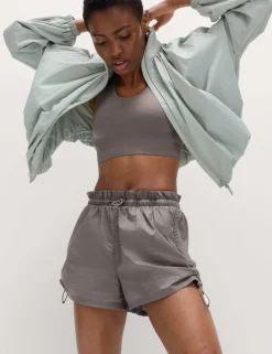Layered Ruched Running Shorts