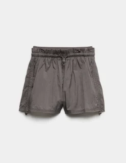 Layered Ruched Running Shorts
