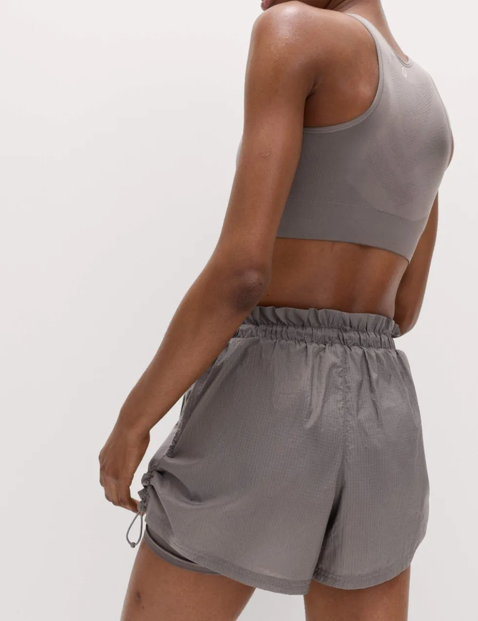 Layered Ruched Running Shorts