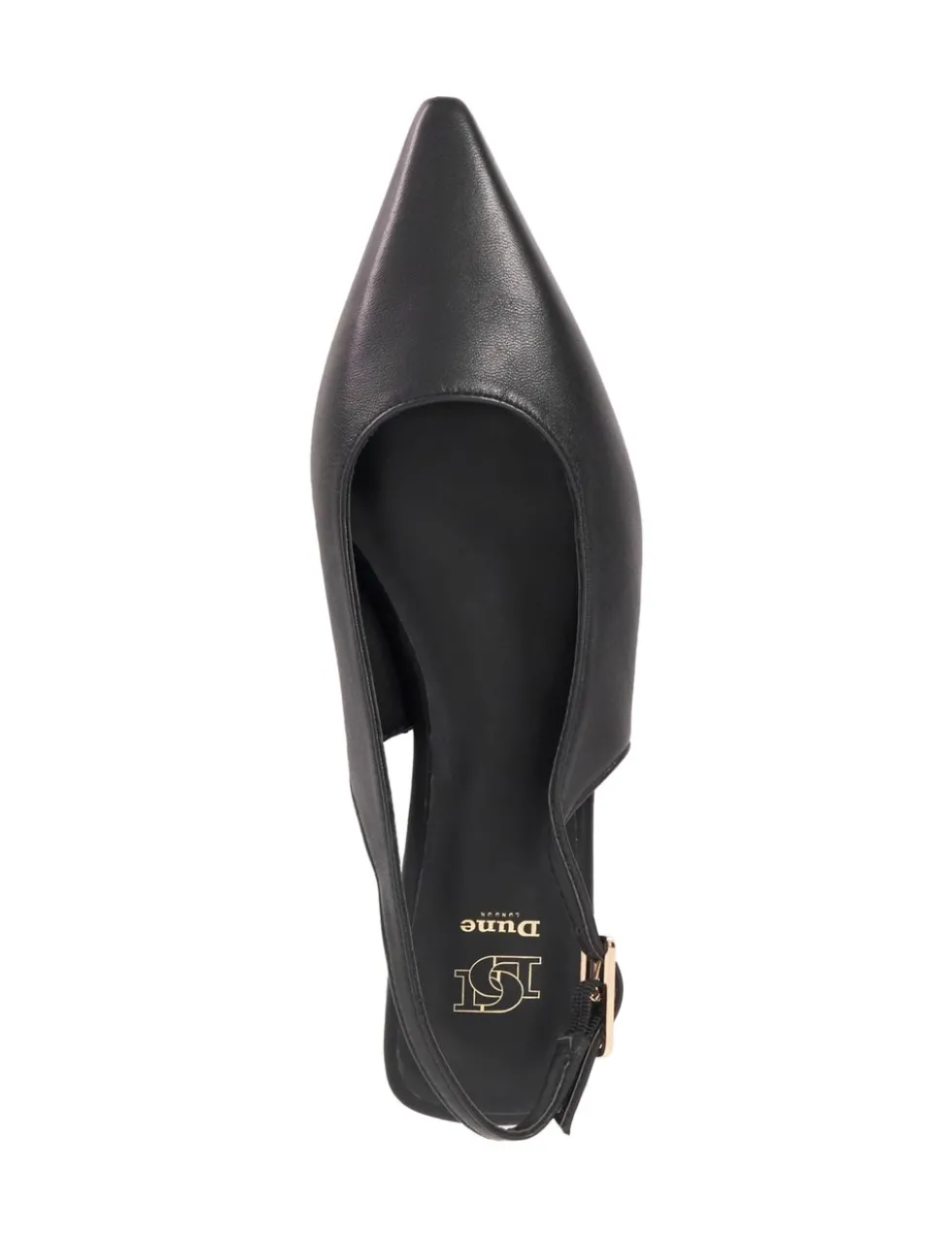 Leather Angle Heel Pointed Slingback Shoes