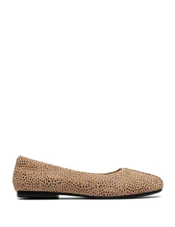 Leather Animal Print Flat Slip On Shoes