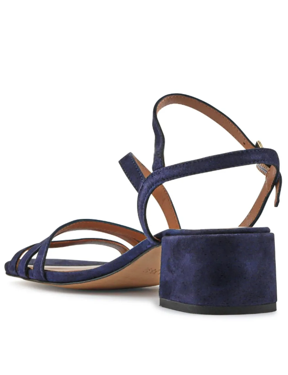 Leather Ankle Strap Block Heel Sandals