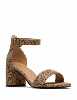 Leather Ankle Strap Block Heel Sandals