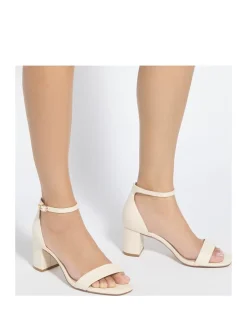 Leather Ankle Strap Block Heel Sandals