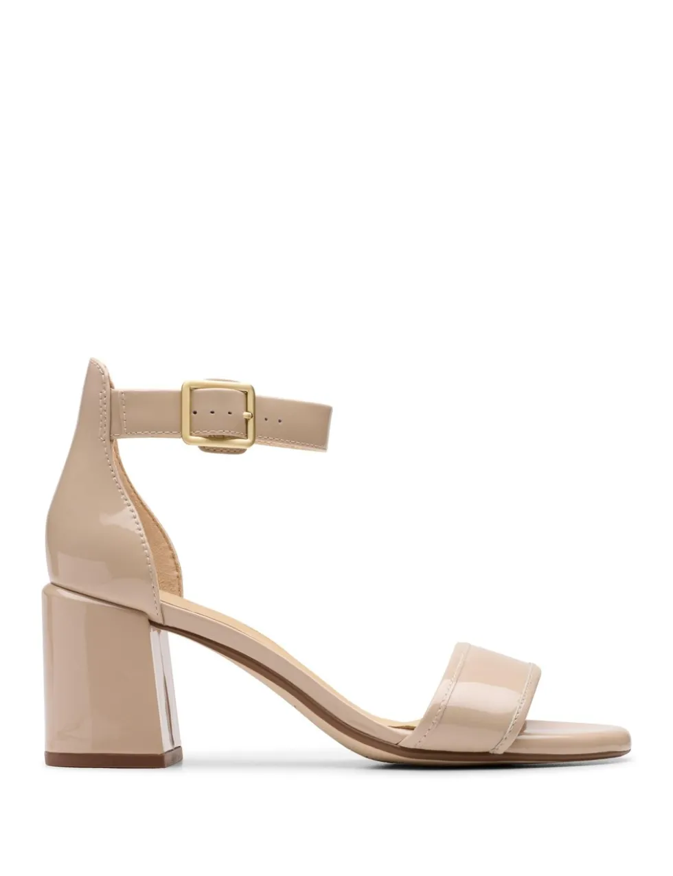Leather Ankle Strap Block Heel Sandals