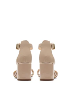 Leather Ankle Strap Block Heel Sandals
