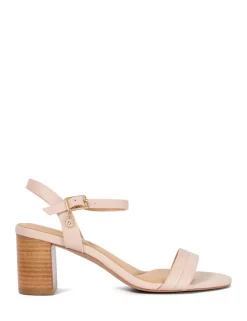 Leather Ankle Strap Block Heel Sandals