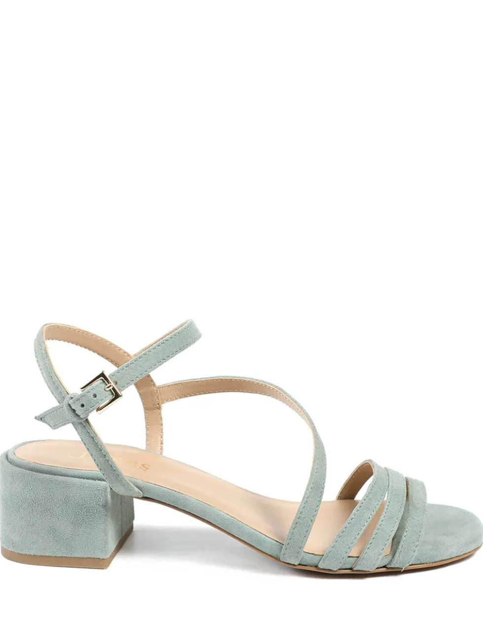 Leather Ankle Strap Block Heel Sandals