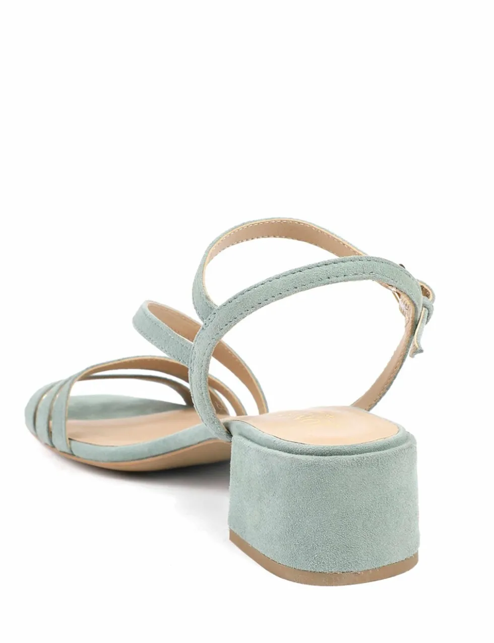 Leather Ankle Strap Block Heel Sandals