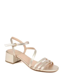 Leather Ankle Strap Block Heel Sandals