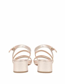 Leather Ankle Strap Block Heel Sandals