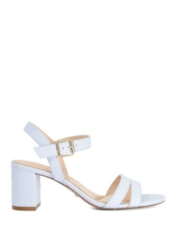 Leather Ankle Strap Block Heel Sandals