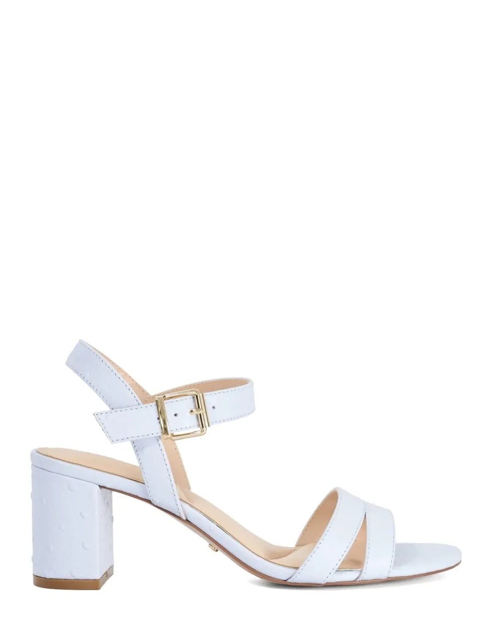 Leather Ankle Strap Block Heel Sandals