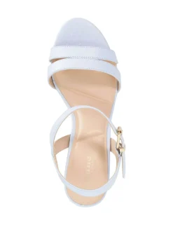 Leather Ankle Strap Block Heel Sandals