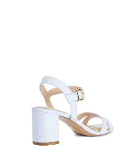 Leather Ankle Strap Block Heel Sandals