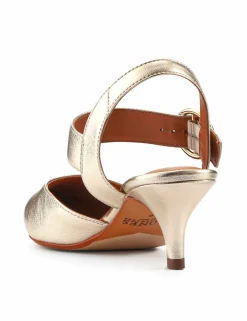 Leather Ankle Strap Kitten Heel Court Shoes