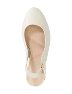 Leather Ankle Strap Wedge Slingback Sandals