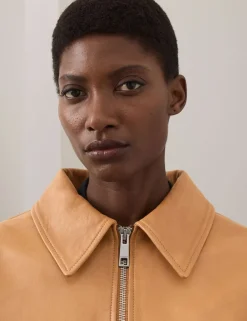 Leather Belted Biker Jacket