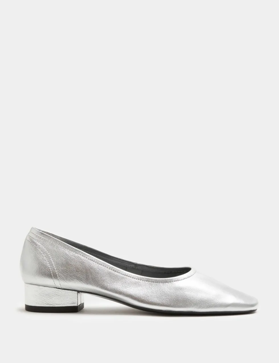 Leather Block Heel Pumps