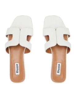 Leather Block Heel Sliders