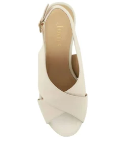 Leather Block Heel Slingback Sandals